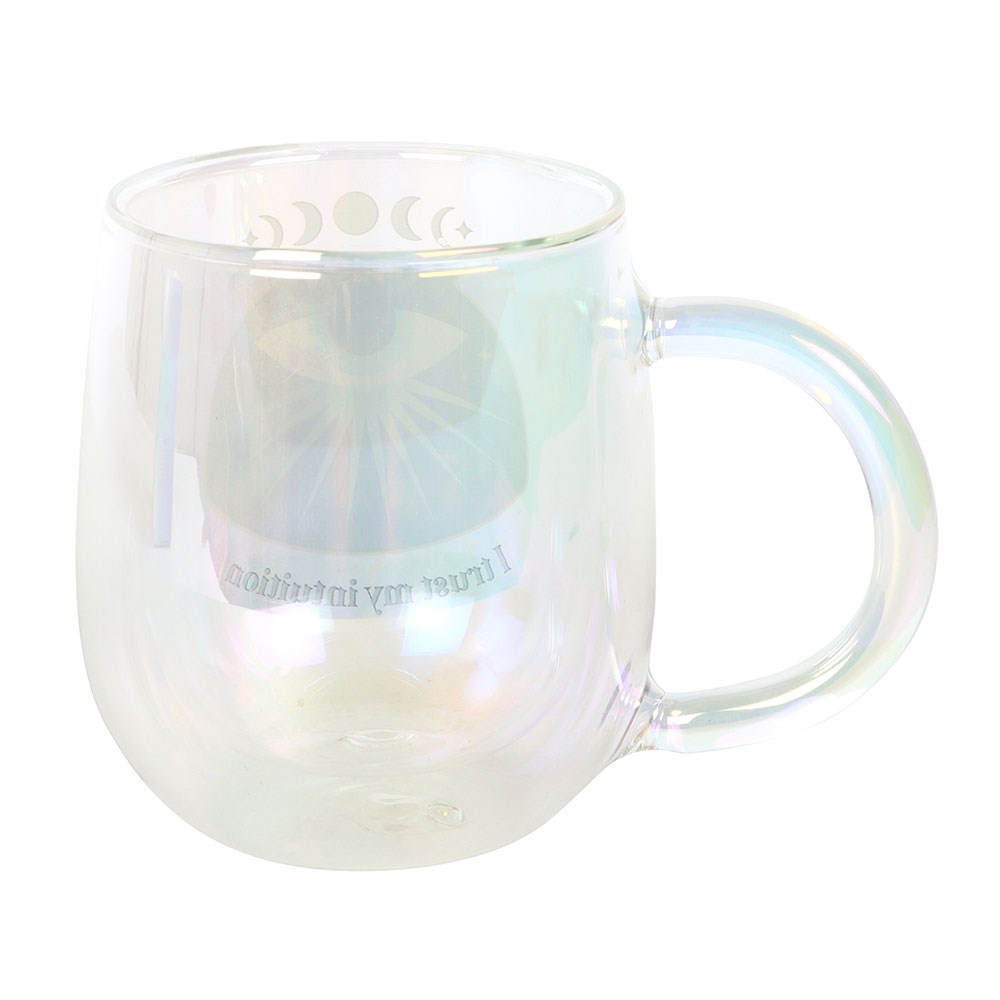 Intuition Double Walled Glass Mug With Aura Crystal