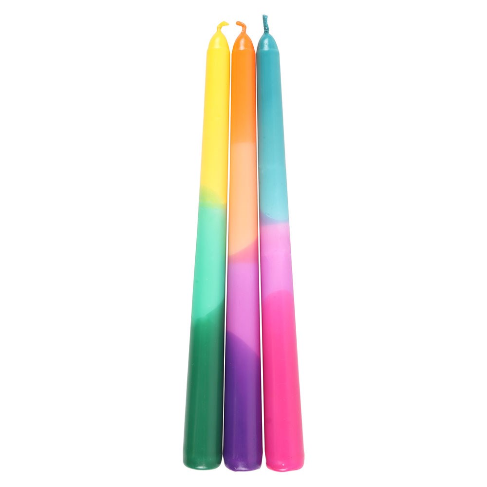 Set Of 3 Dipped Aura Energy Taper Candles