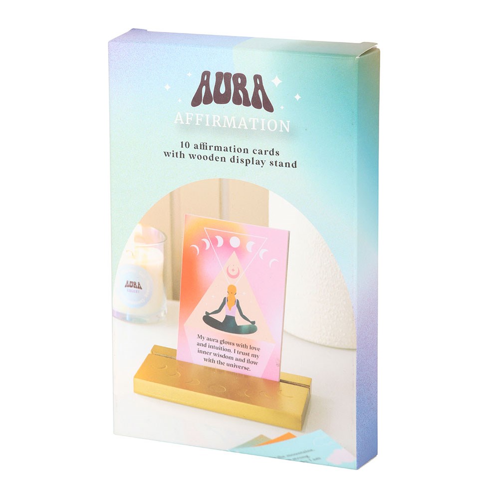 Aura Affirmation Cards With Wooden Stand