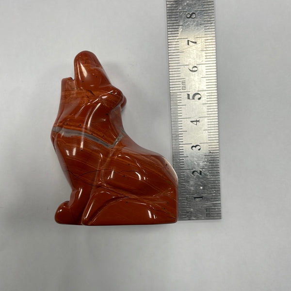 Red Jasper Howling Wolf