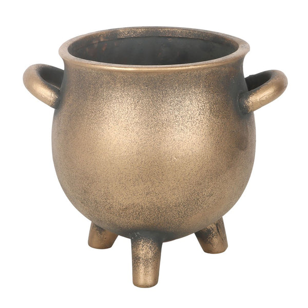 Herbal Magic Bronze Effect Teracotta Cauldron Plant Pot