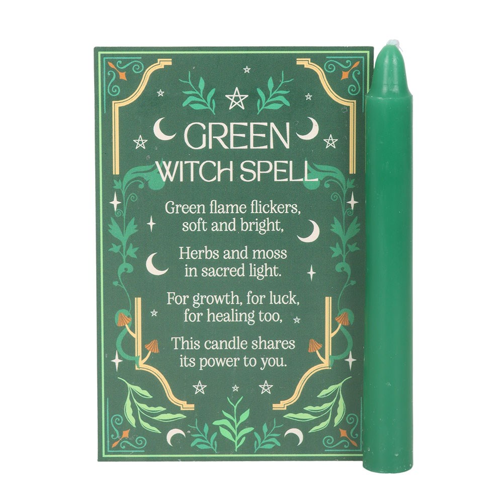 Pack Of 12 Green Witch Spell Candles