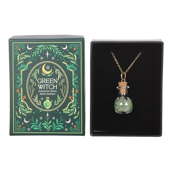 Green Witch Aventurine Potion Bottle Necklace