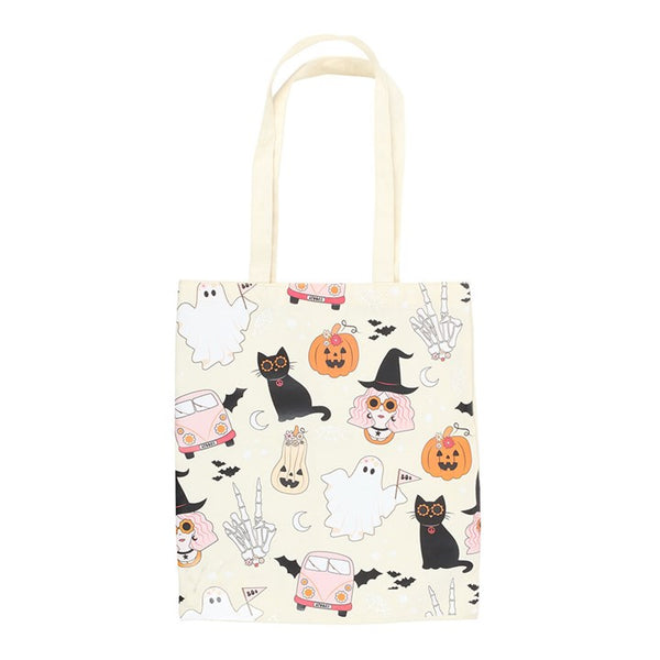 Groovy Ghost Print Tote Bag