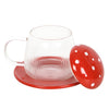 Glass Mushroom Mug & Saucer Set