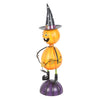 Orange Metal Pumpking Man with Witch Hat