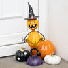Orange Metal Pumpking Man with Witch Hat