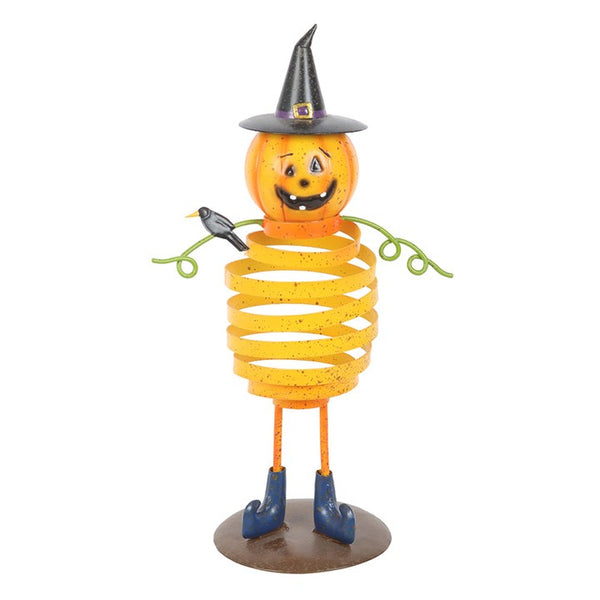 Orange Metal Pumpking Man with Spring Body