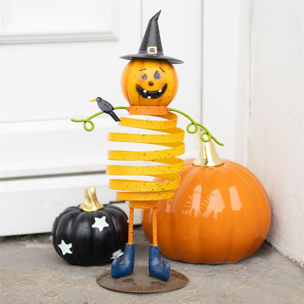 Orange Metal Pumpking Man with Spring Body