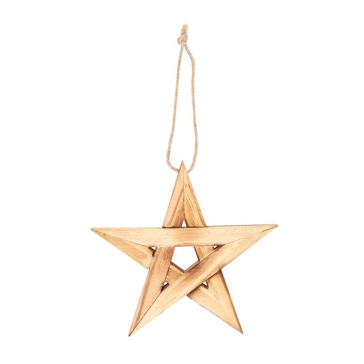 Hanging Wooden Pentagram Decoration