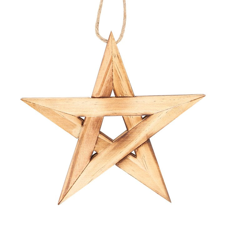 Hanging Wooden Pentagram Decoration