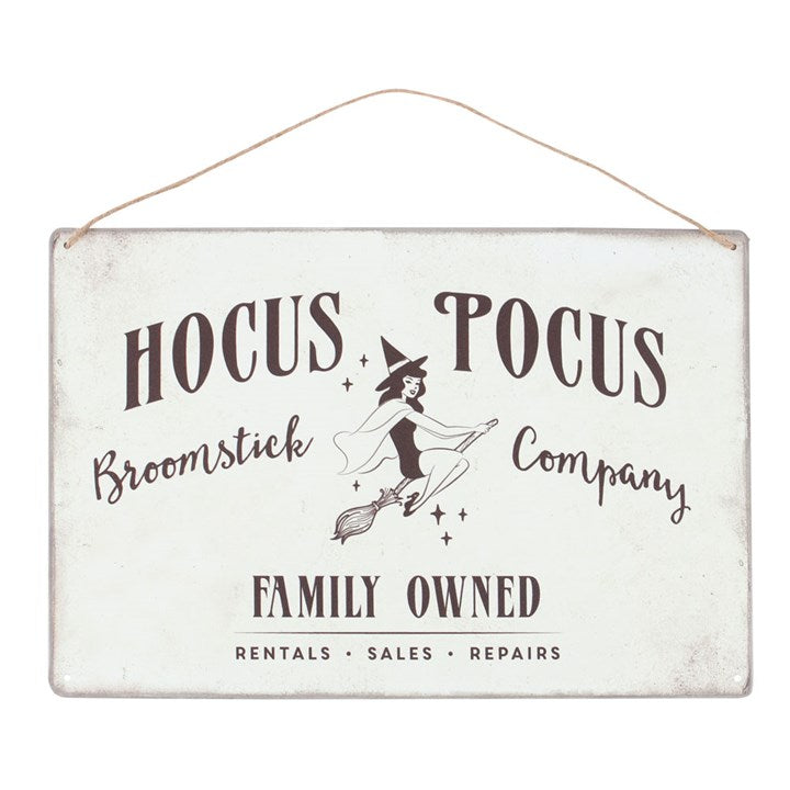Hocus Pocus Broomstick Metal Sign