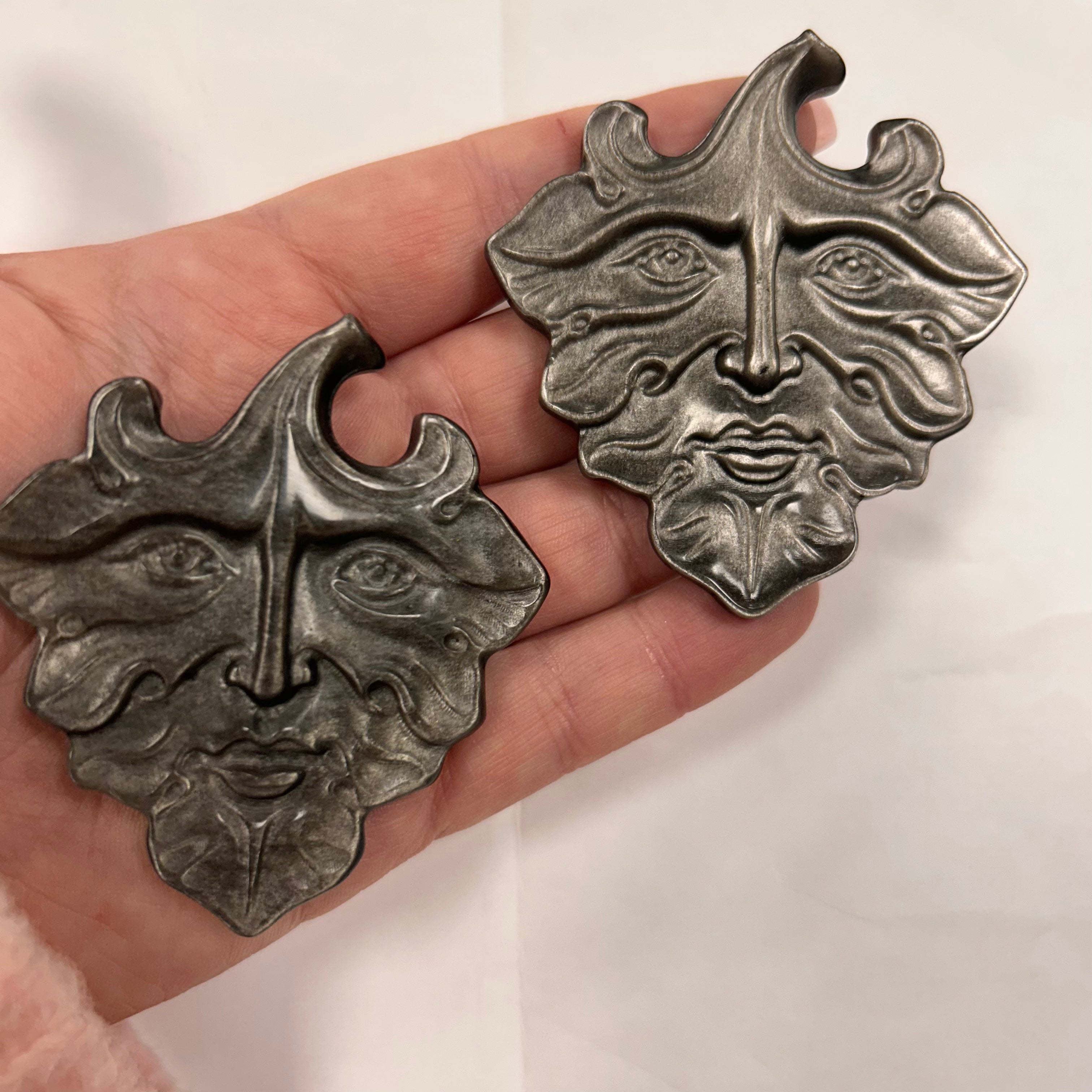 Silversheen Obsidian Green Man
