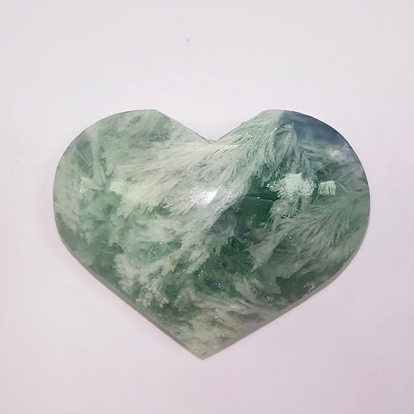 Feather Fluorite Heart