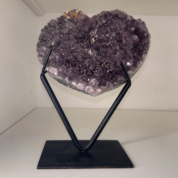 Amethyst Heart on Stand