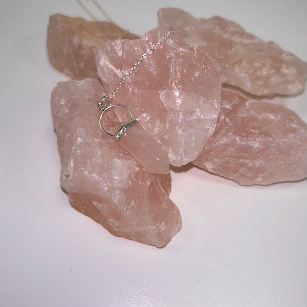 Rose Quartz Pendant & Chain