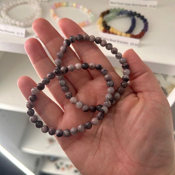 Plum Blossom Jasper Bead Bracelet
