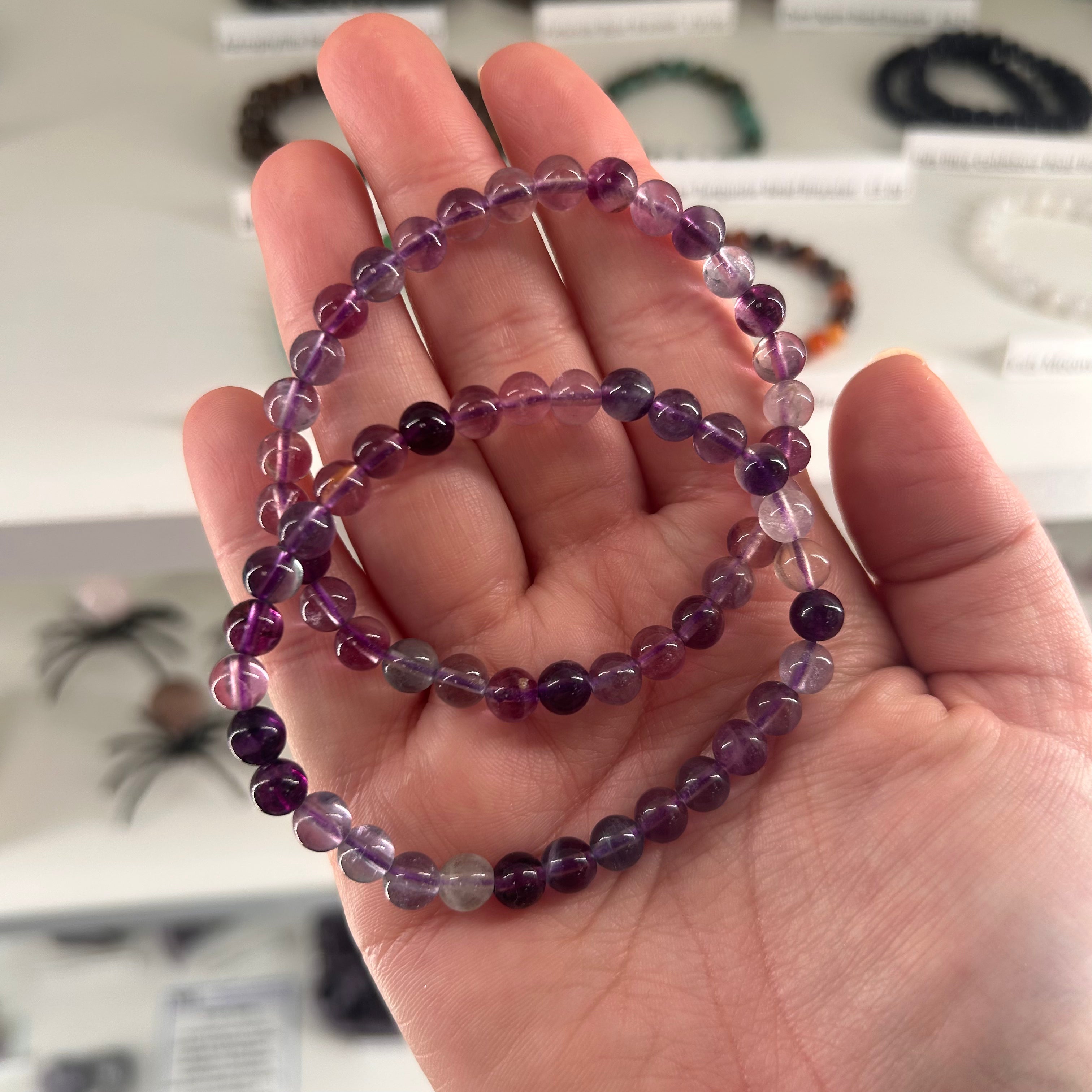Rainbow Fluorite Bead Bracelet