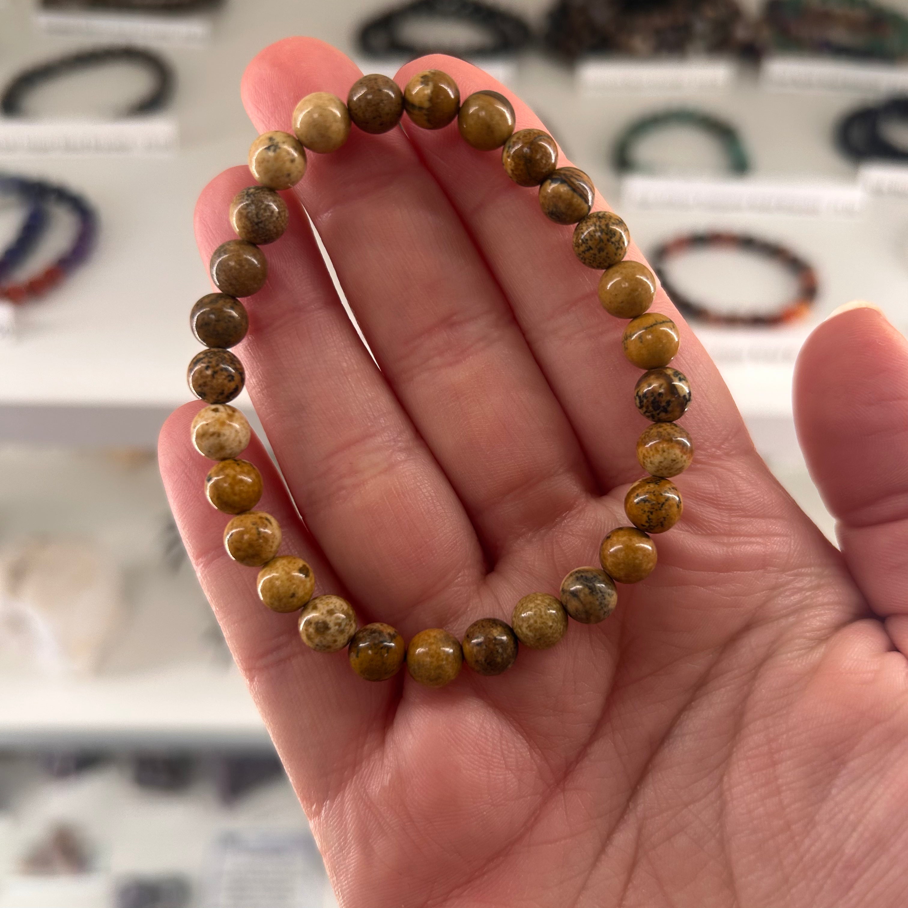 Picture Jasper Bead Bracelet