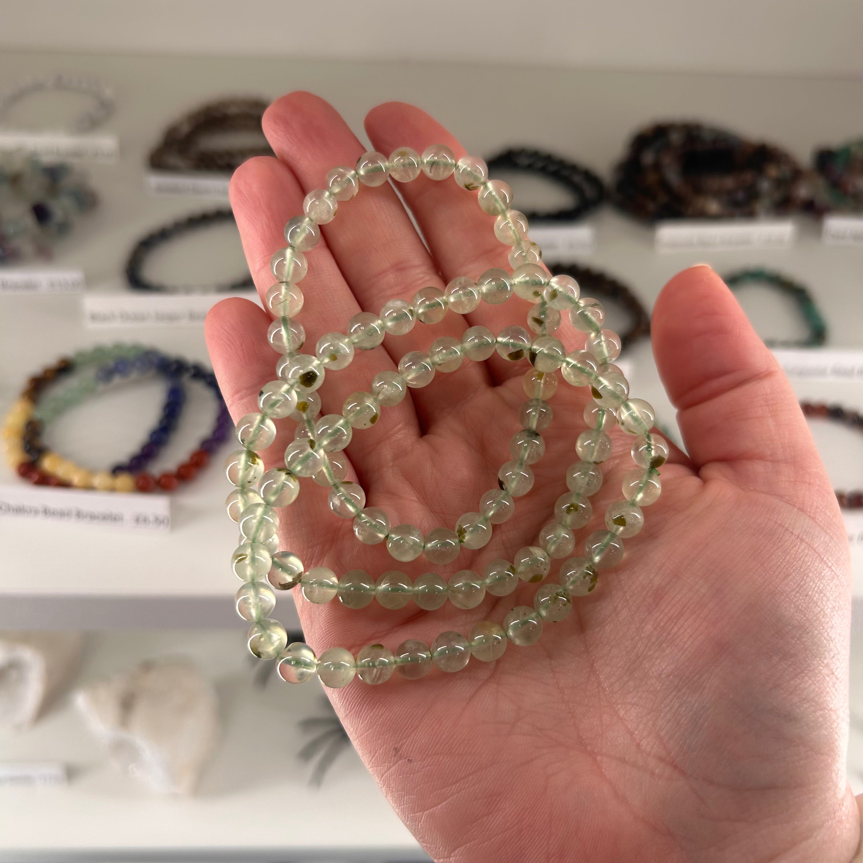 Prehnite Bead Bracelet