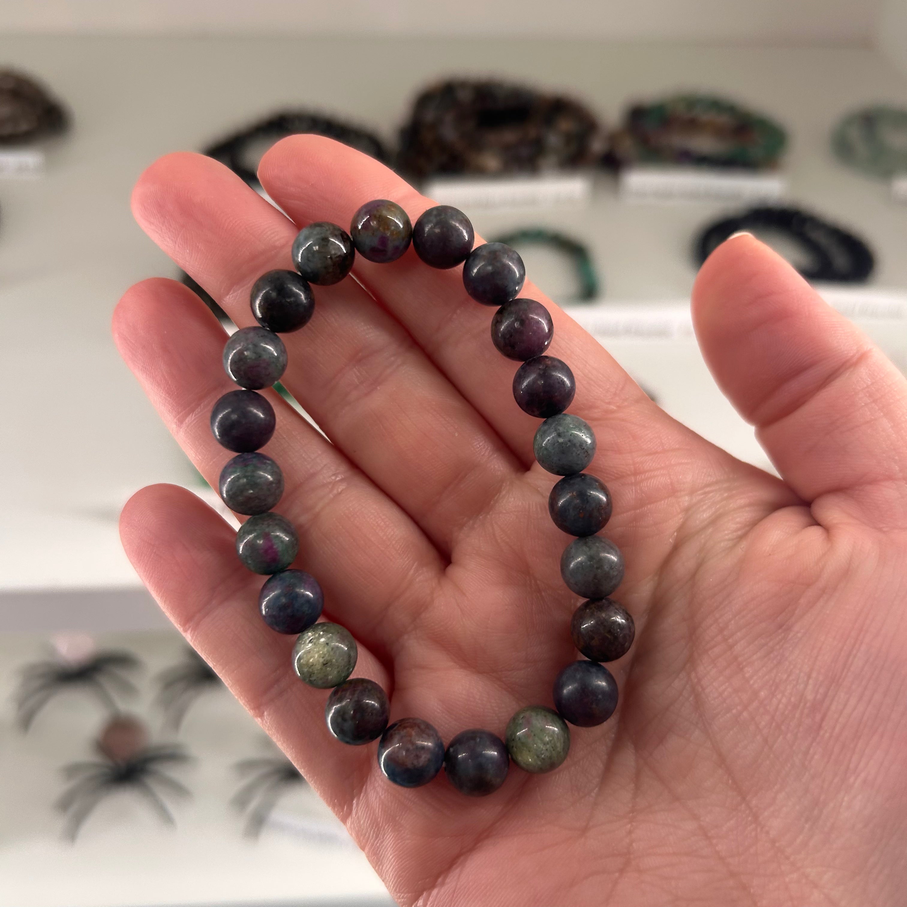 Ruby in Kyanite Bead Bracelet