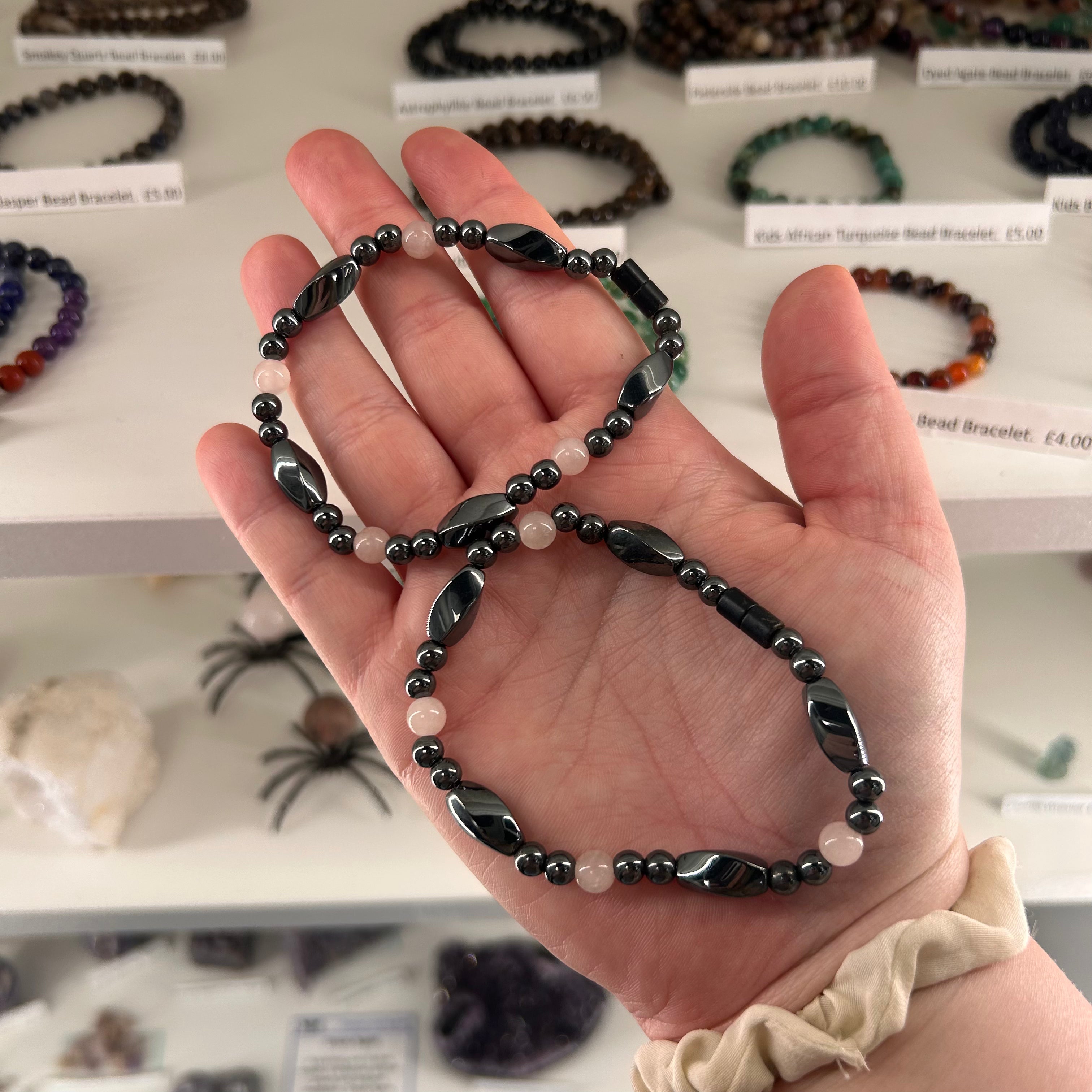 Hematite & Rose Quartz Magnetic Bracelet