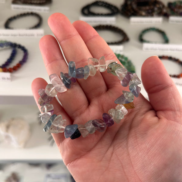 Fluorite Chunky Chip Bracelet