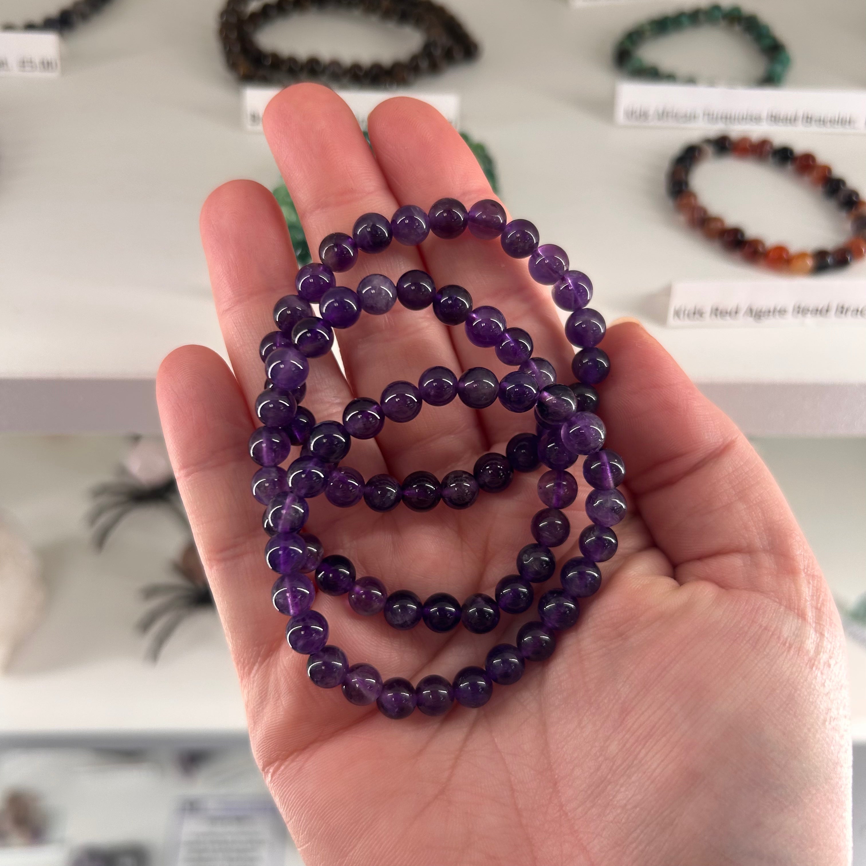Kids Amethyst Bead Bracelet