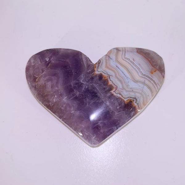Amethyst & Agate Heart