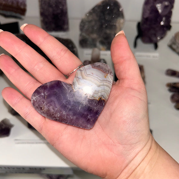 Amethyst & Agate Heart