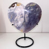 Purple Chalcedony Heart on Stand