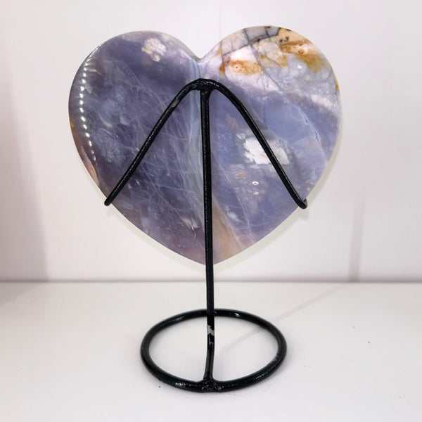 Purple Chalcedony Heart on Stand