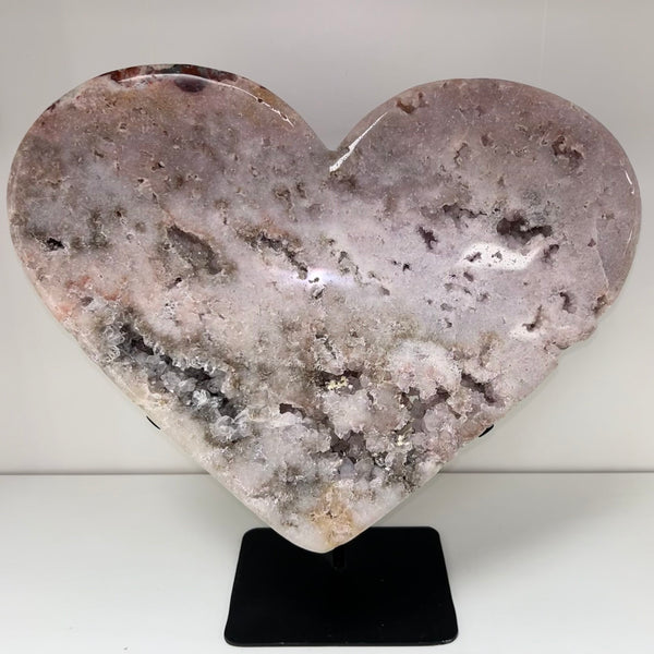 Pink Amethyst Heart on Stand