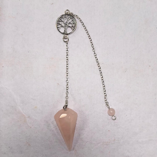 Rose Quartz Tree of Life Pendulum