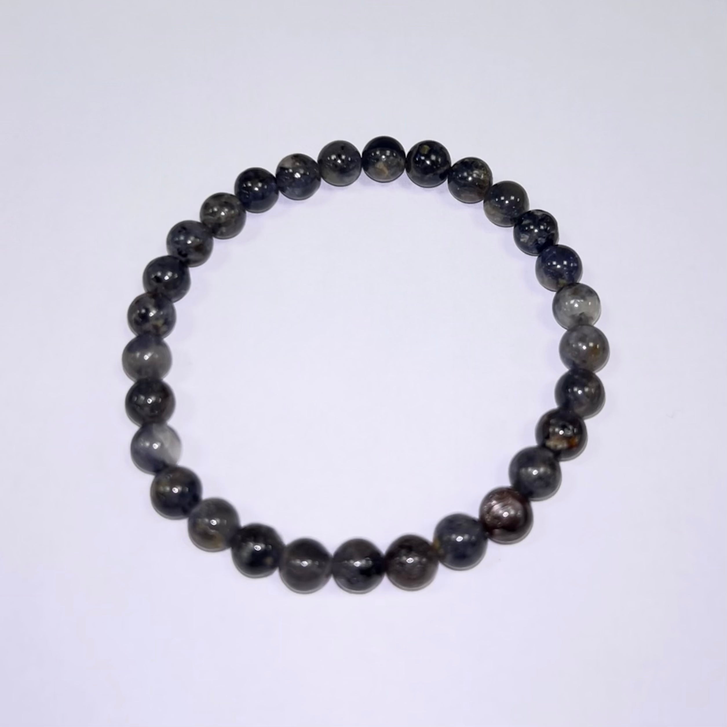 Black Ocean Jasper Bead Bracelet