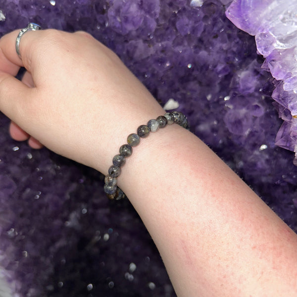 Black Ocean Jasper Bead Bracelet