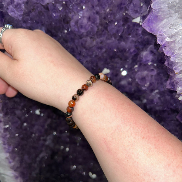 Botswana Agate Bead Bracelet