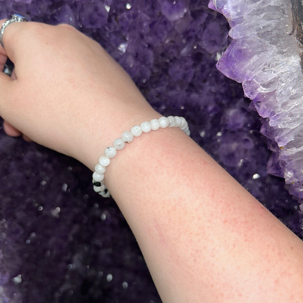 Rainbow Moonstone Bead Bracelet
