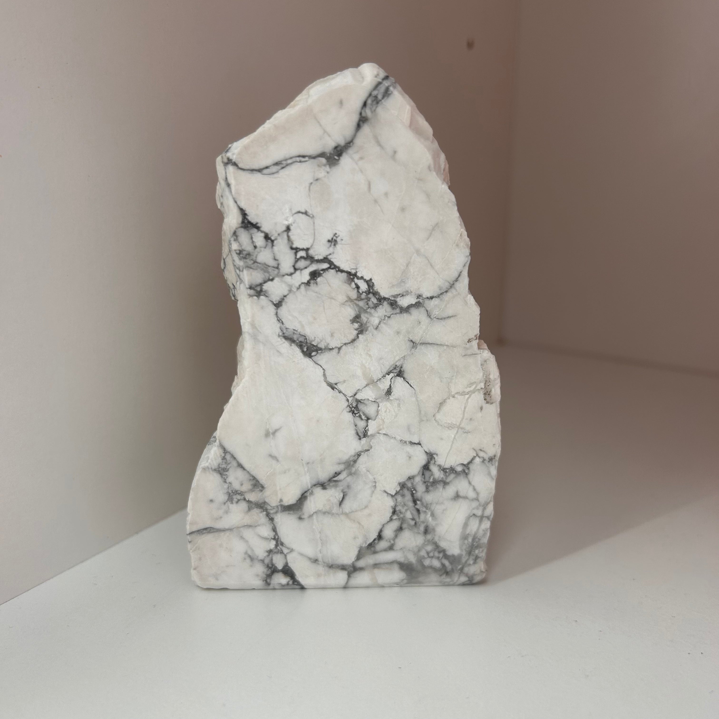 White Howlite Polished Front Tower