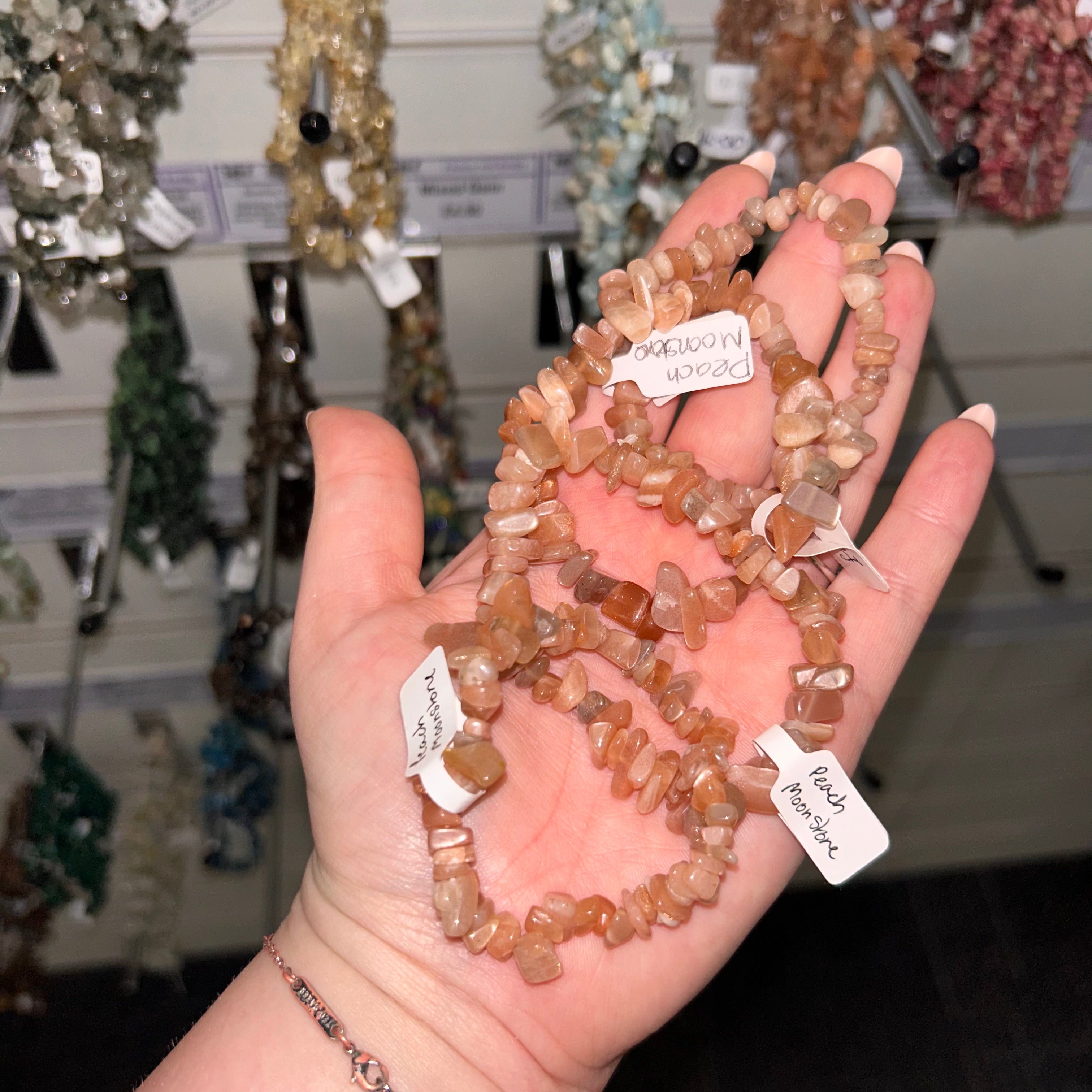 Peach Moonstone Bracelet