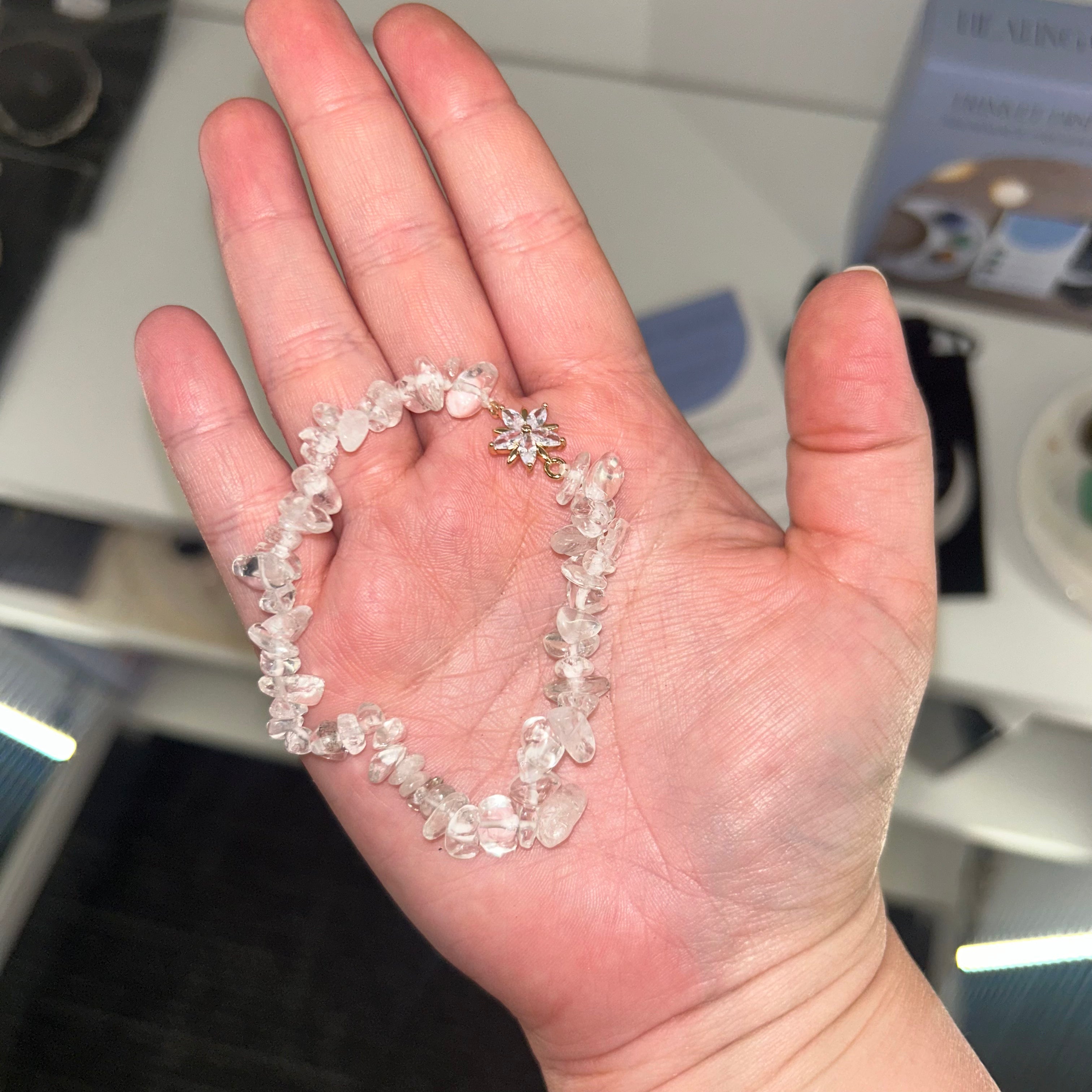 Clear Quartz Flower Bracelet