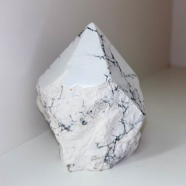 White Howlite Polished Top Point