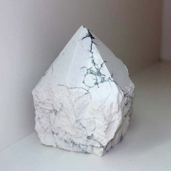 White Howlite Polished Top Point