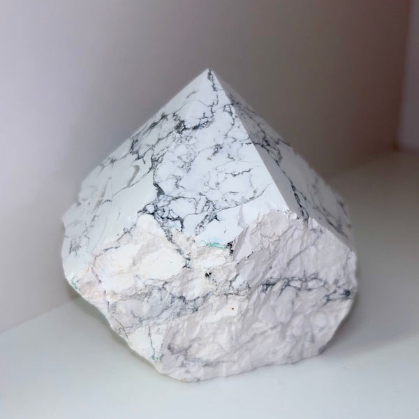 White Howlite Polished Top Point