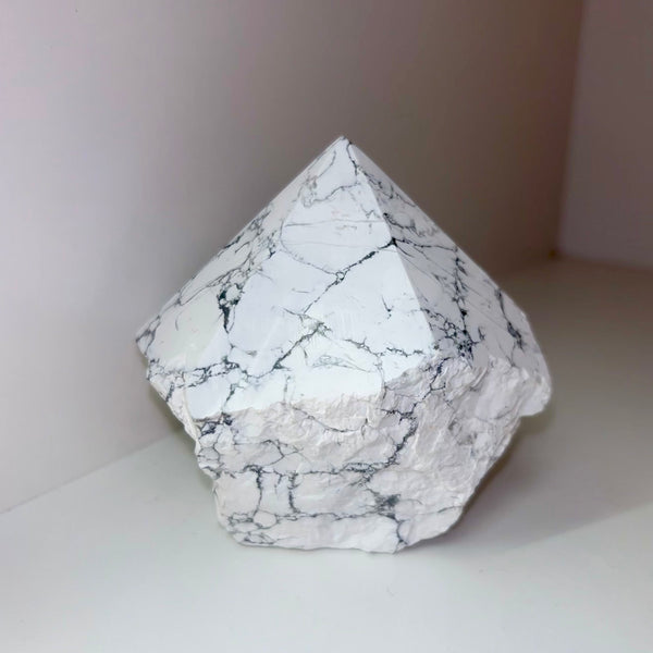 White Howlite Polished Top Point