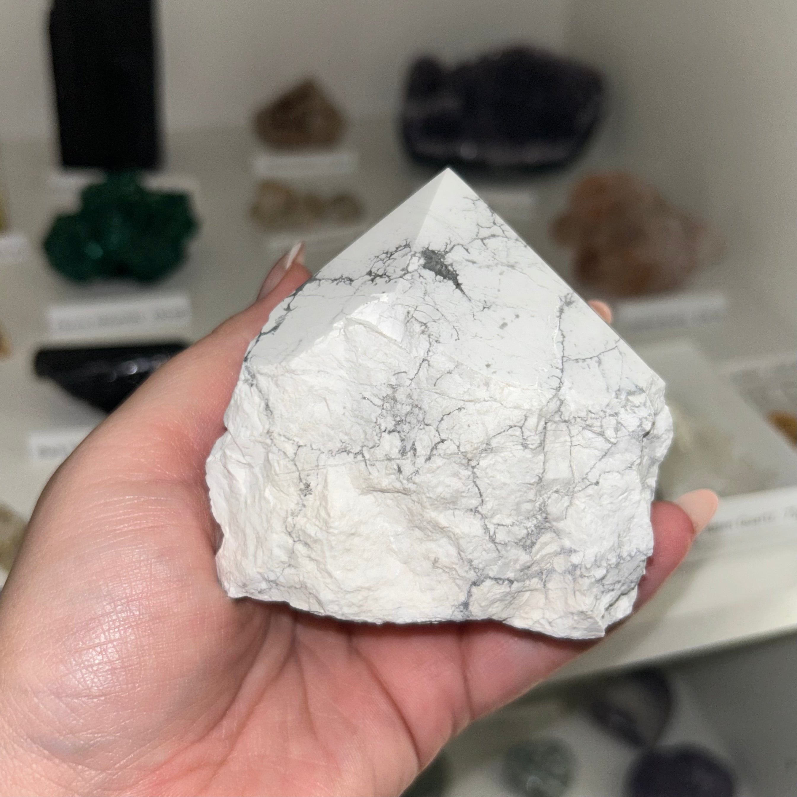 White Howlite Polished Top Point