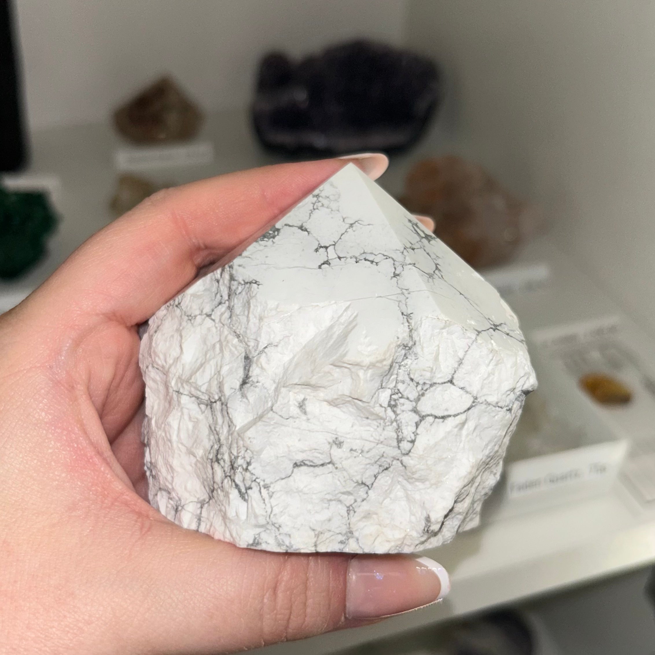 White Howlite Polished Top Point