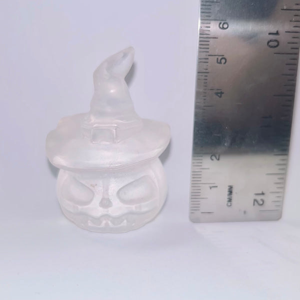 Clear Quartz Pumpkin in Hat
