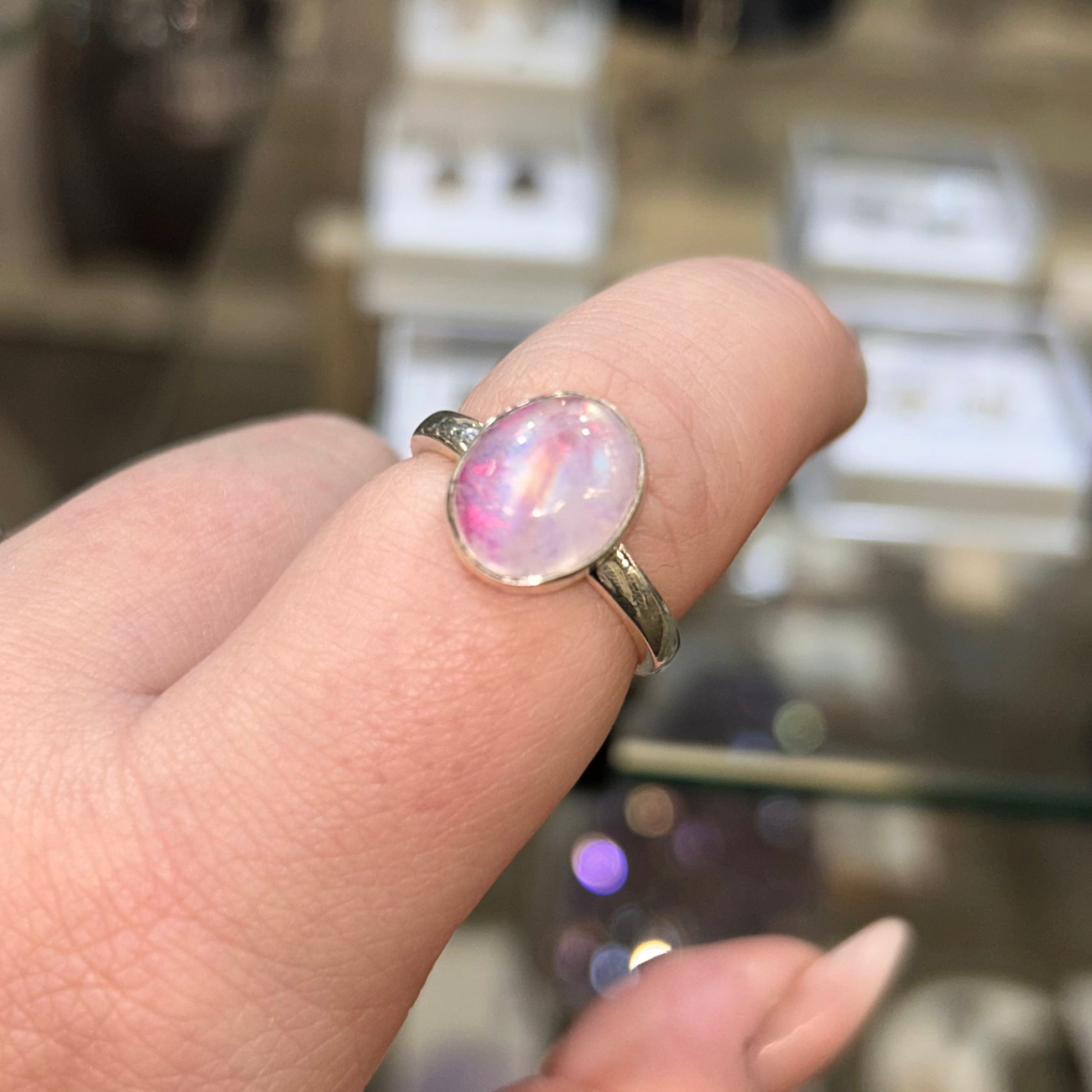 Pink Moonstone Ring