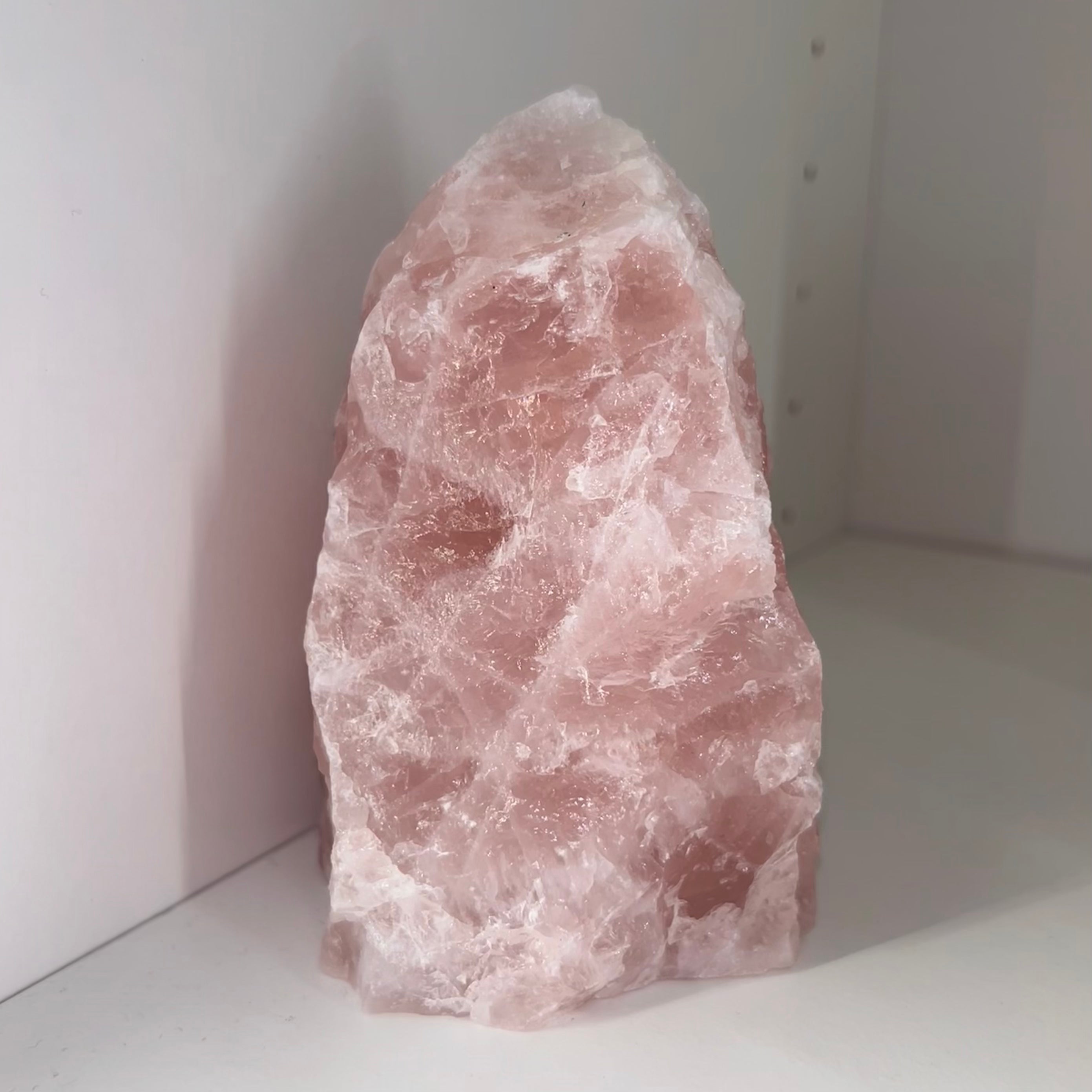 Rose Quartz Cut Base Rough Point Lg